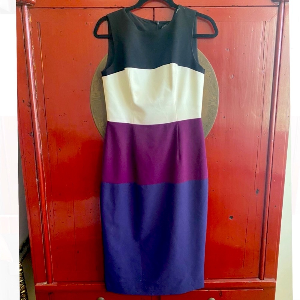 Black Halo Striped Blocked Dress
